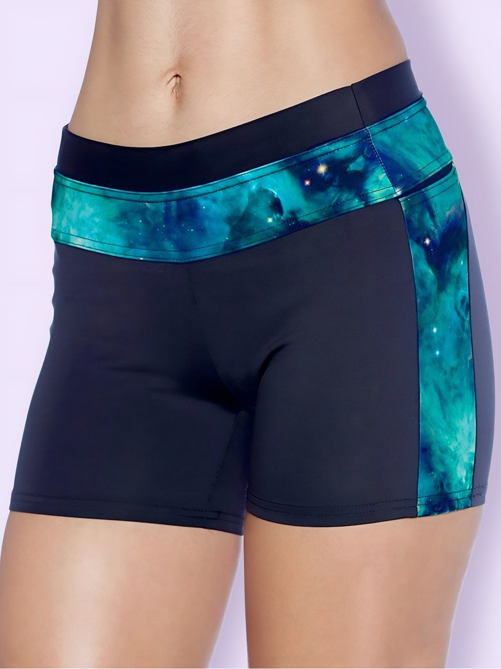 Blackmilk Galaxy Teal Smack Downs S Bike Shorts Gym Smackdowns Pockets Athletic